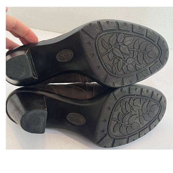 Women's Sofft Brown 3 inch Heeled Fall Winter Heeled Bootie Boot Size 8M - Picture 5 of 7